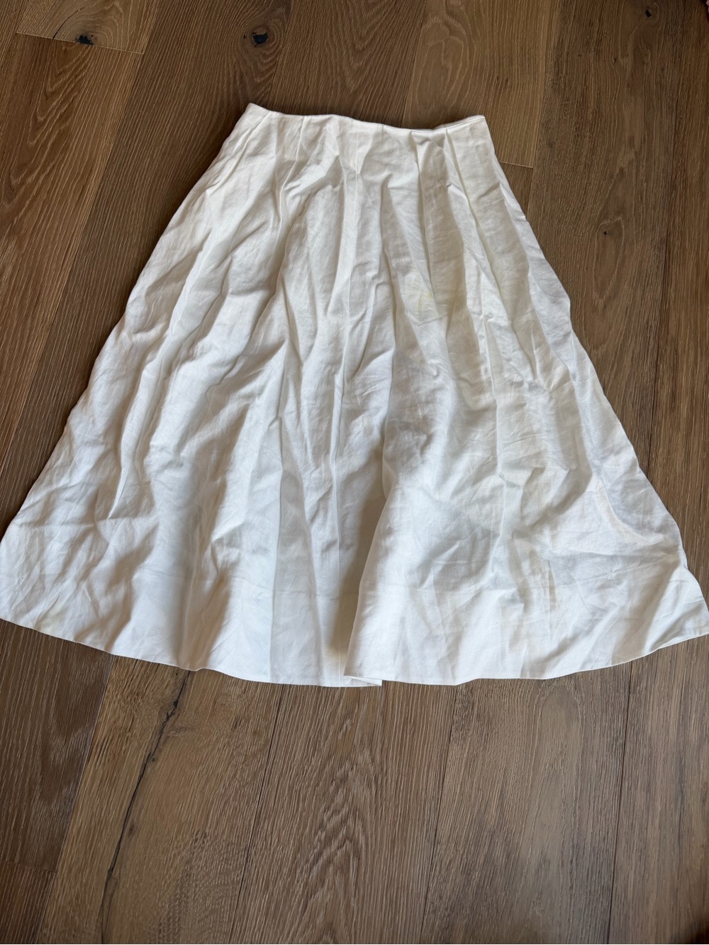 Reformation Classic White A-Line Midi Skirt